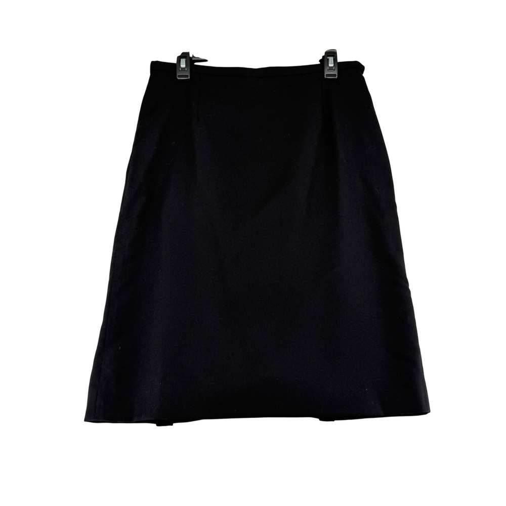 Pendleton Petite 100% Virgin Wool Pencil Skirt Womens 10P Black Vintage USA